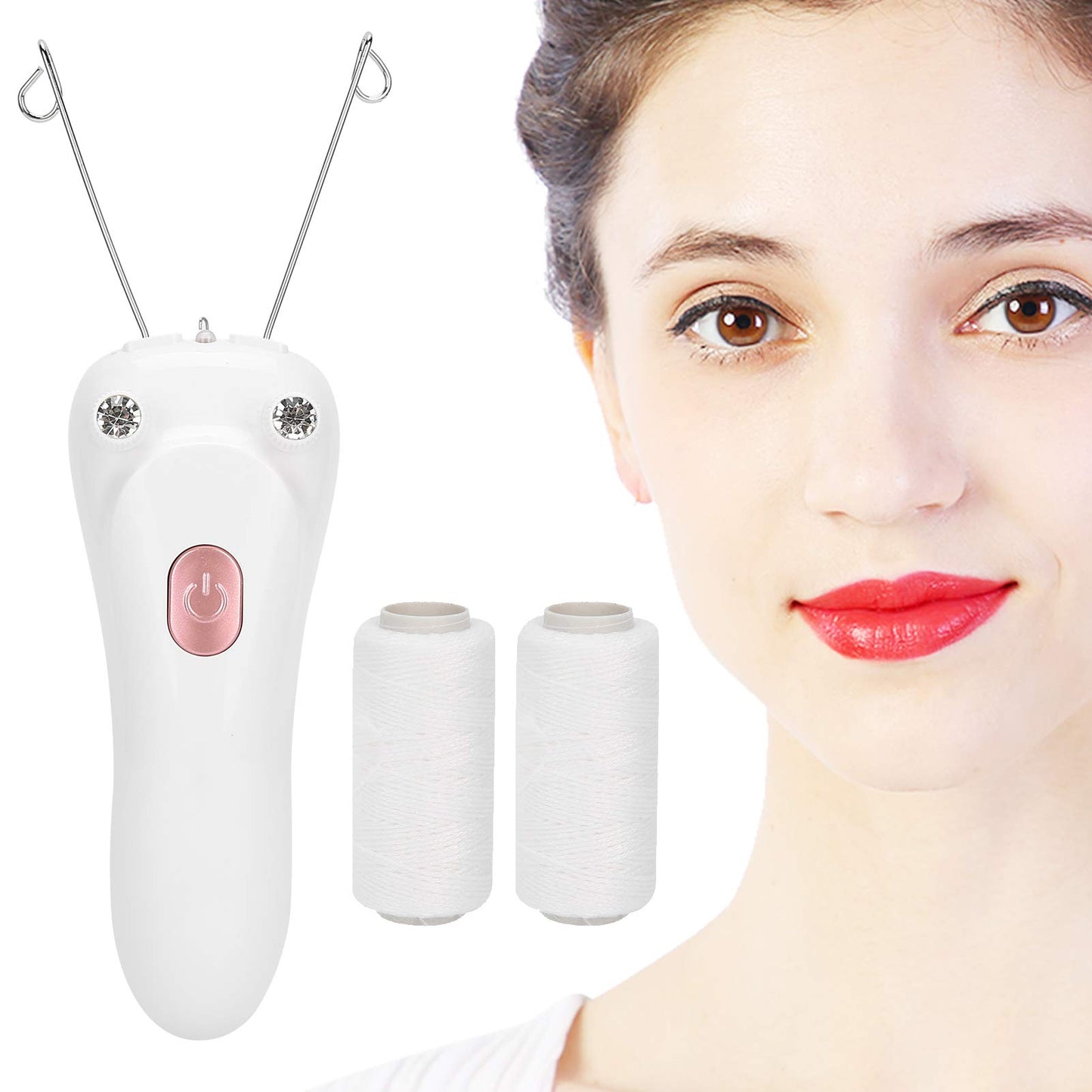 Threading Hair Removal Epilator, Electric Physical Threading Body Hair Removal Epilator for Women, USB Hair Removal Machine with 2 Cotton Thread Beauty and Personal Care HURRISE