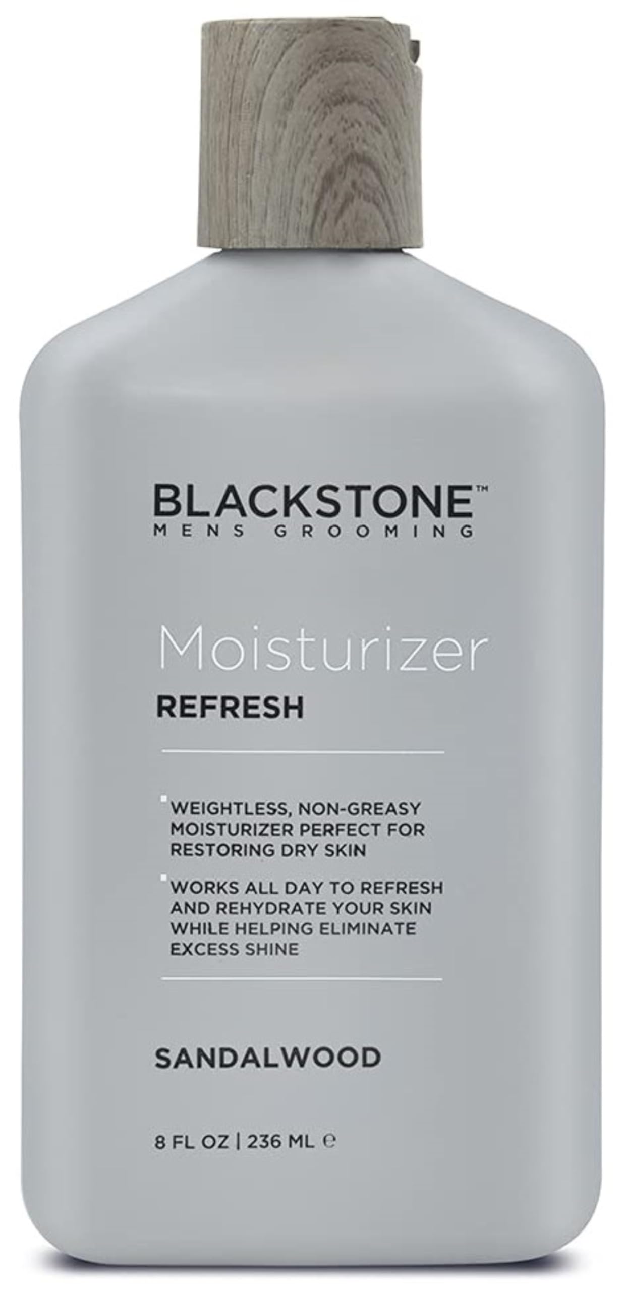 Blackstone Men's Grooming Refresh Facial Moisturizer with Vitamin E, Peppermint & Hyaluronic Acid - Lightweight & Non-Greasy | Restores Dry Skin