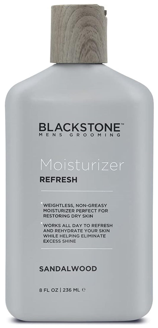 Blackstone Men's Grooming Refresh Facial Moisturizer with Vitamin E, Peppermint & Hyaluronic Acid - Lightweight & Non-Greasy | Restores Dry Skin