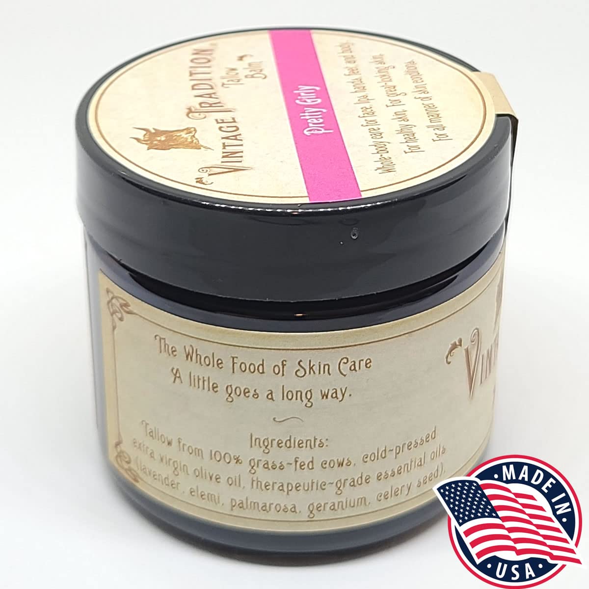 Vintage Tradition Beef Tallow All Purpose Balm - Healing, Hydrating Floral Skin Care Salve Replaces Body Lotion, Hand Cream, More - Essential Oil Beauty & Personal Care Vintage Tradition