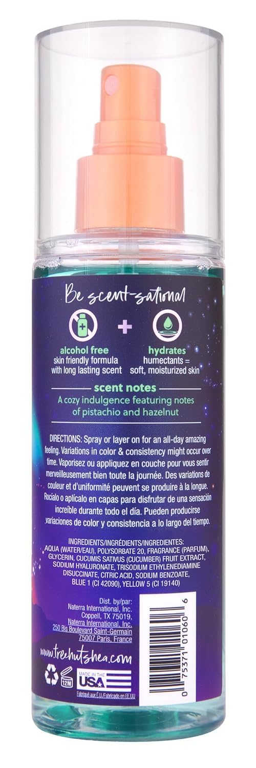 Tree Hut Aurora Nights Fragrance Mist, Hydrating, Alcohol-Free Formula, Cozy Scent with Warm Pistachio and Toasted Marshmallow Notes, 6 fl oz