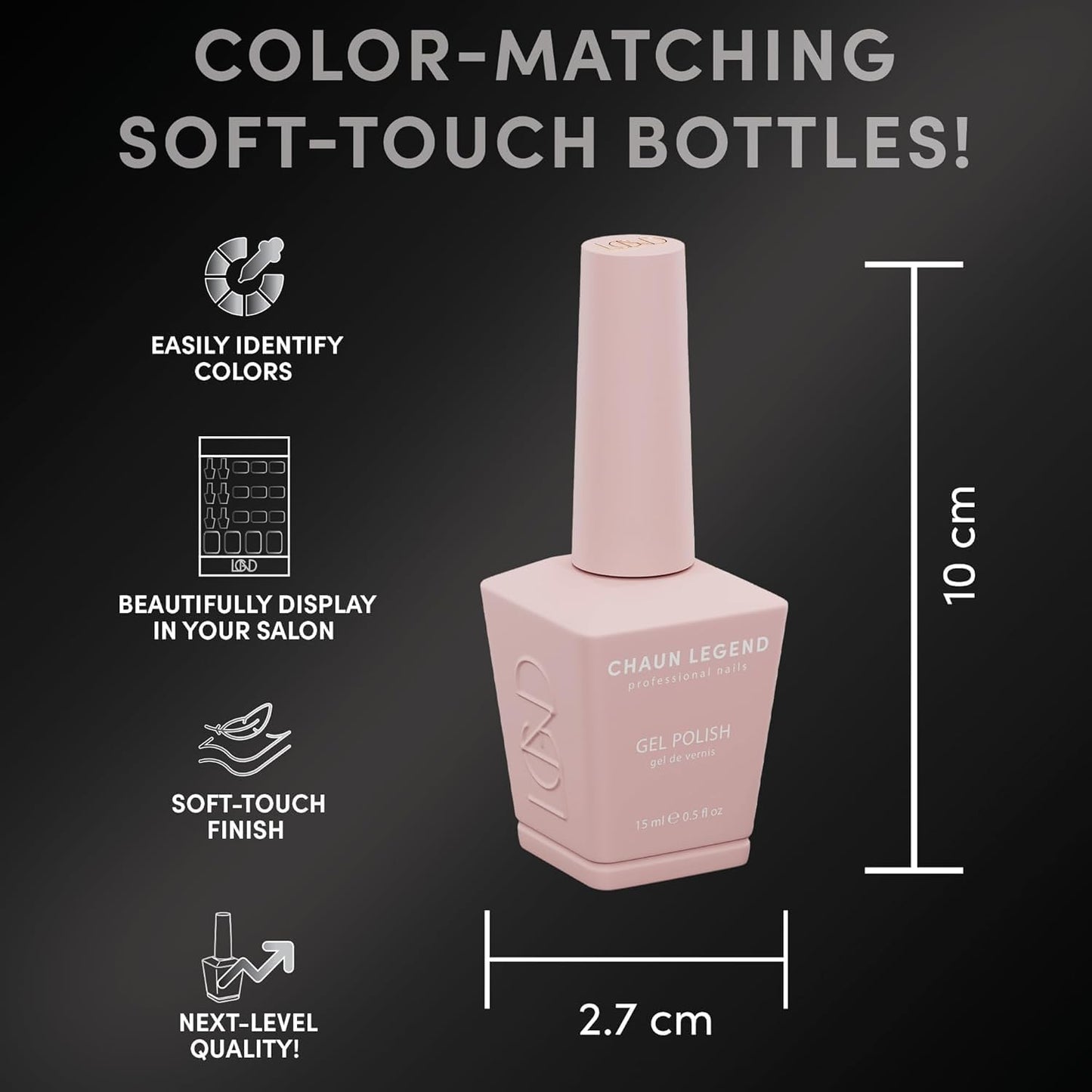 Chaun Legend UV LED Gel Nail Polish 0.5 Ounce Long Lasting, Bubble Free, Quick Dry High Shine, Frosted Pinktini LG5082 Beauty & Personal Care Chaun Legend Professional Nails