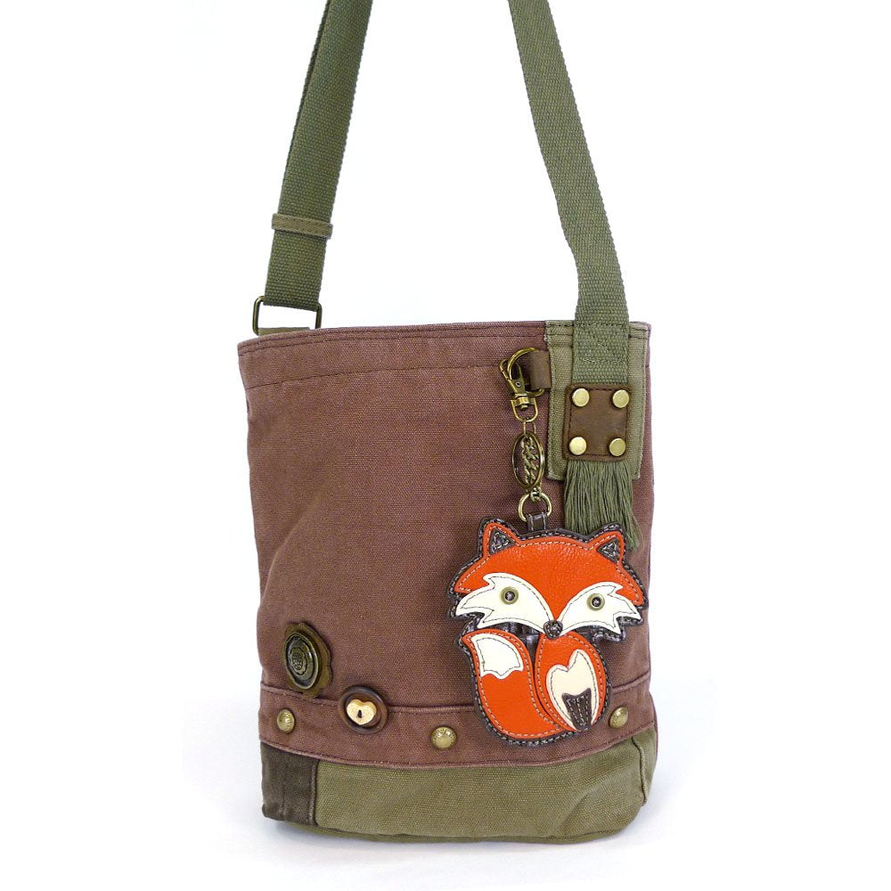 CHALA Handbag Canvas Crossbody Messenger Bags - FOX with coin purse (Mauve)