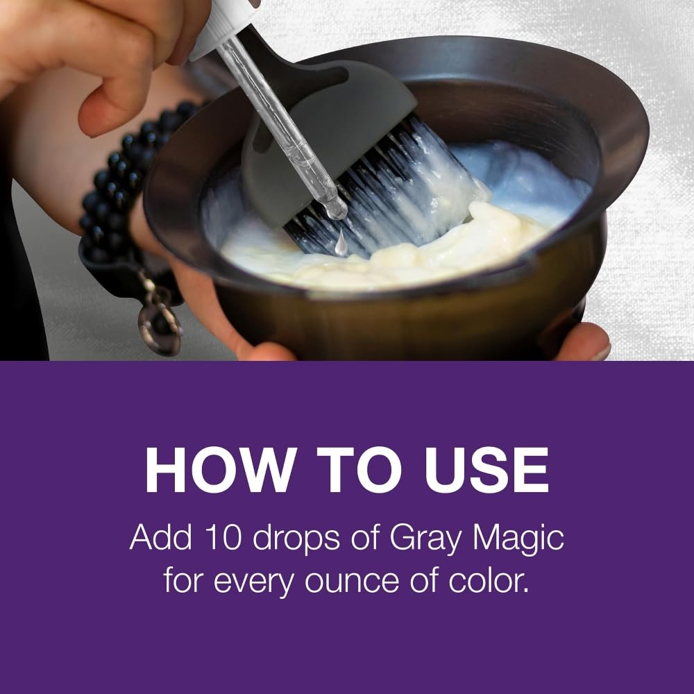 Ardell Gray Magic Hair Color Drops, Additive - Boosts Hair Color Penetration & Covers Gray Hair Completely, Enhanced Hair Dye Absorption, 0.25 oz