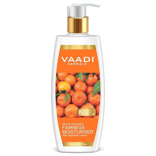 Vaadi Herbals Fairness Moisturizer Lotion With Mandarin And Silk Extract - Vitamin C Rich Mandarins Effectively Lightens Your Skin Tone While Deep