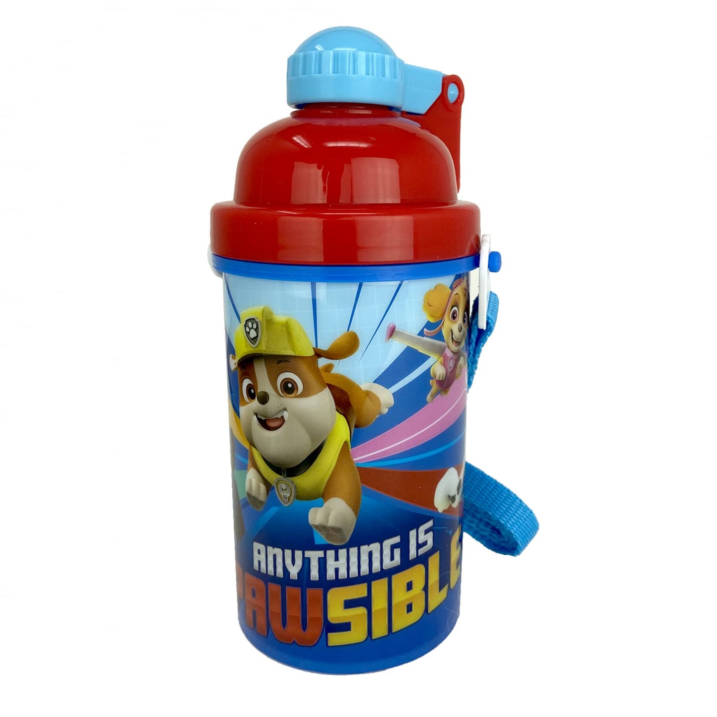 Paw Patrol Friends Carrying Strap One Touch Water Bottles with Reusable Built in Straw - Safe Approved BPA free, Easy to Clean, Perfect Gifts…