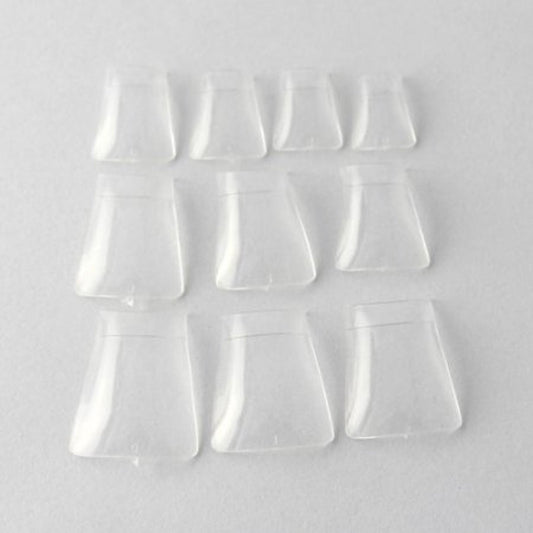 enForten 500 pcs Clear Crystal Duck Feet Style Duck Nail Tips Wide French False Nail Tips Acrylic Nail