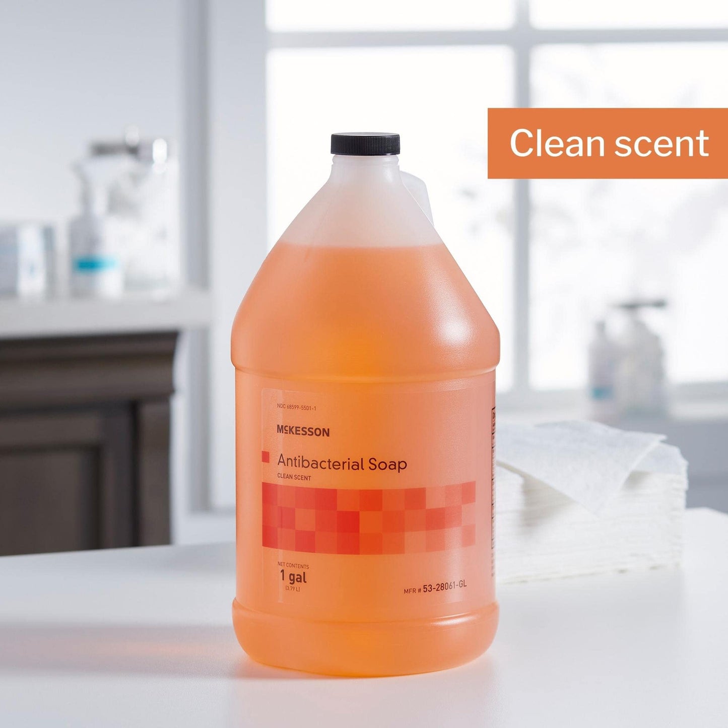 McKesson Antibacterial Liquid Hand Soap, 1 Gallon [Pack of 1] Refill, Clean Scent