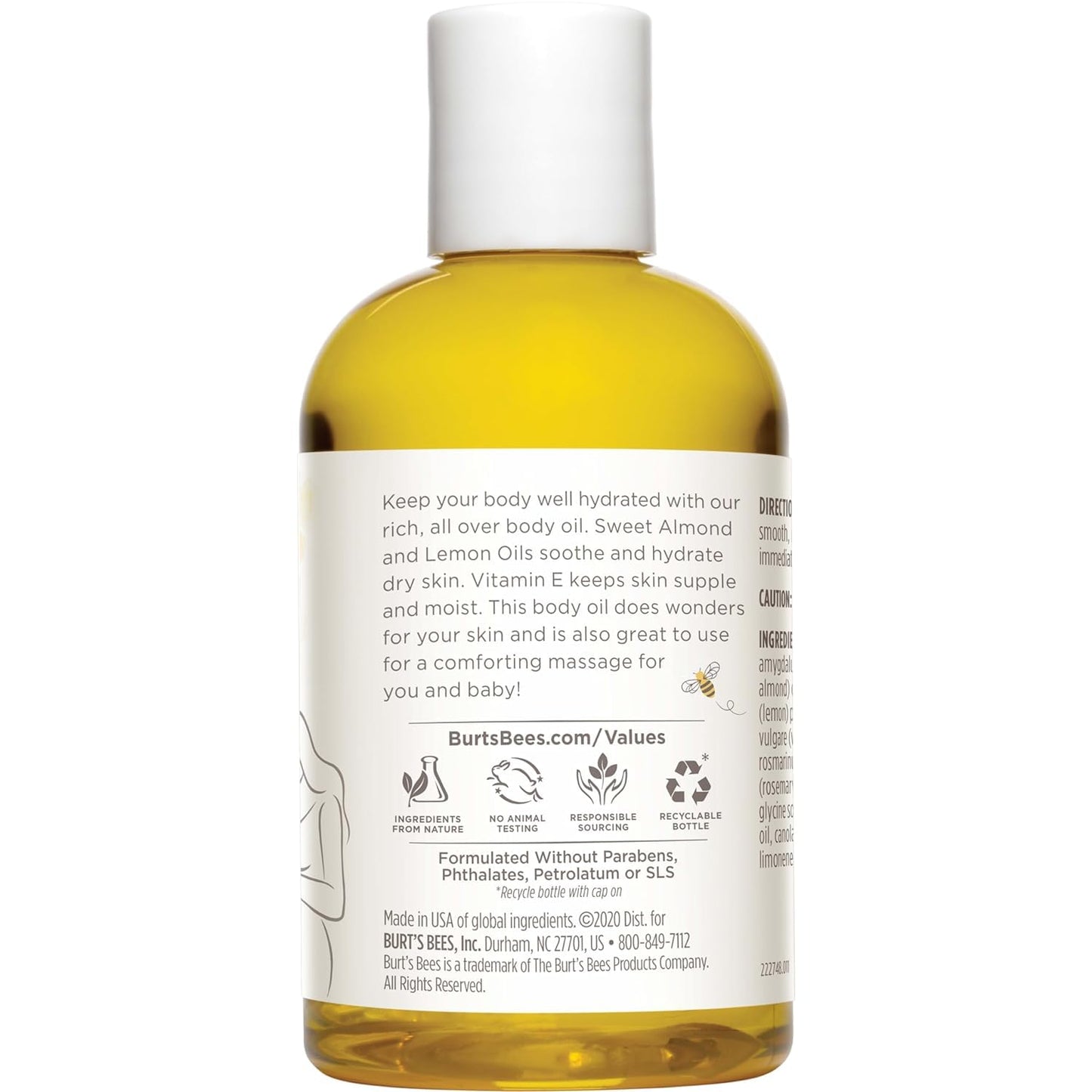 Burt's Bees Mama Body Oil with Vitamin E, 100% Natural Origin, 5 Fluid Ounces