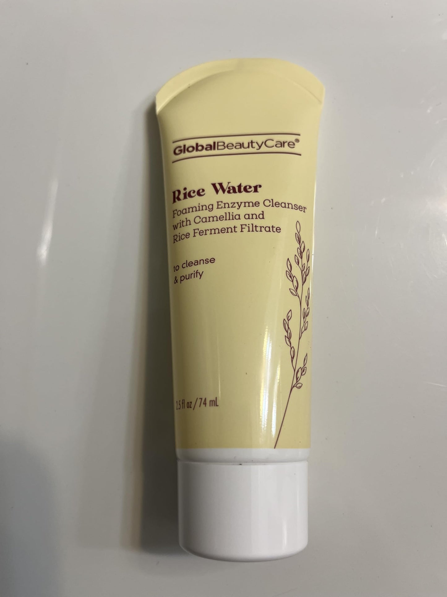 Global Beauty Care Rice Water Foaming Enzyme Cleanser with Camellia and Rice Ferment Filtrate, 2.5 fl oz