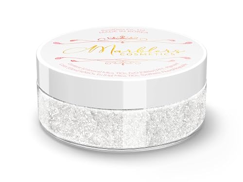MARBLERS Chunky Natural Mica Powder [Luna Pearl] 0.11oz (3g) | Highly Pigmented | Non-Toxic, Vegan, Cruelty-Free | Eyeshadow, Body Butter, Nail