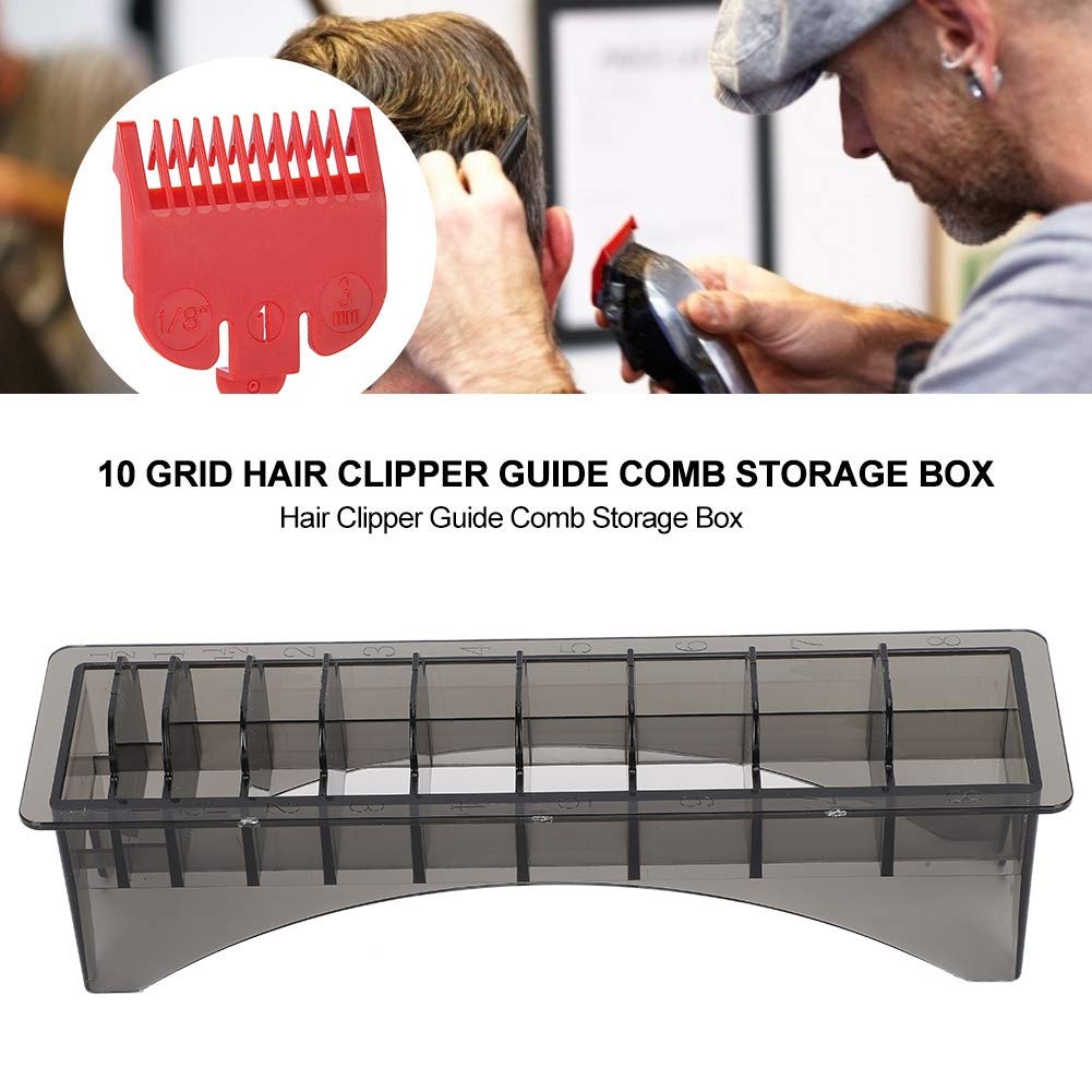 Rectangular Plastic Comb Organizer, 10 Grid Base for Electric Hair Clipper Limit Combs and Tools Beauty and Personal Care YUYTE