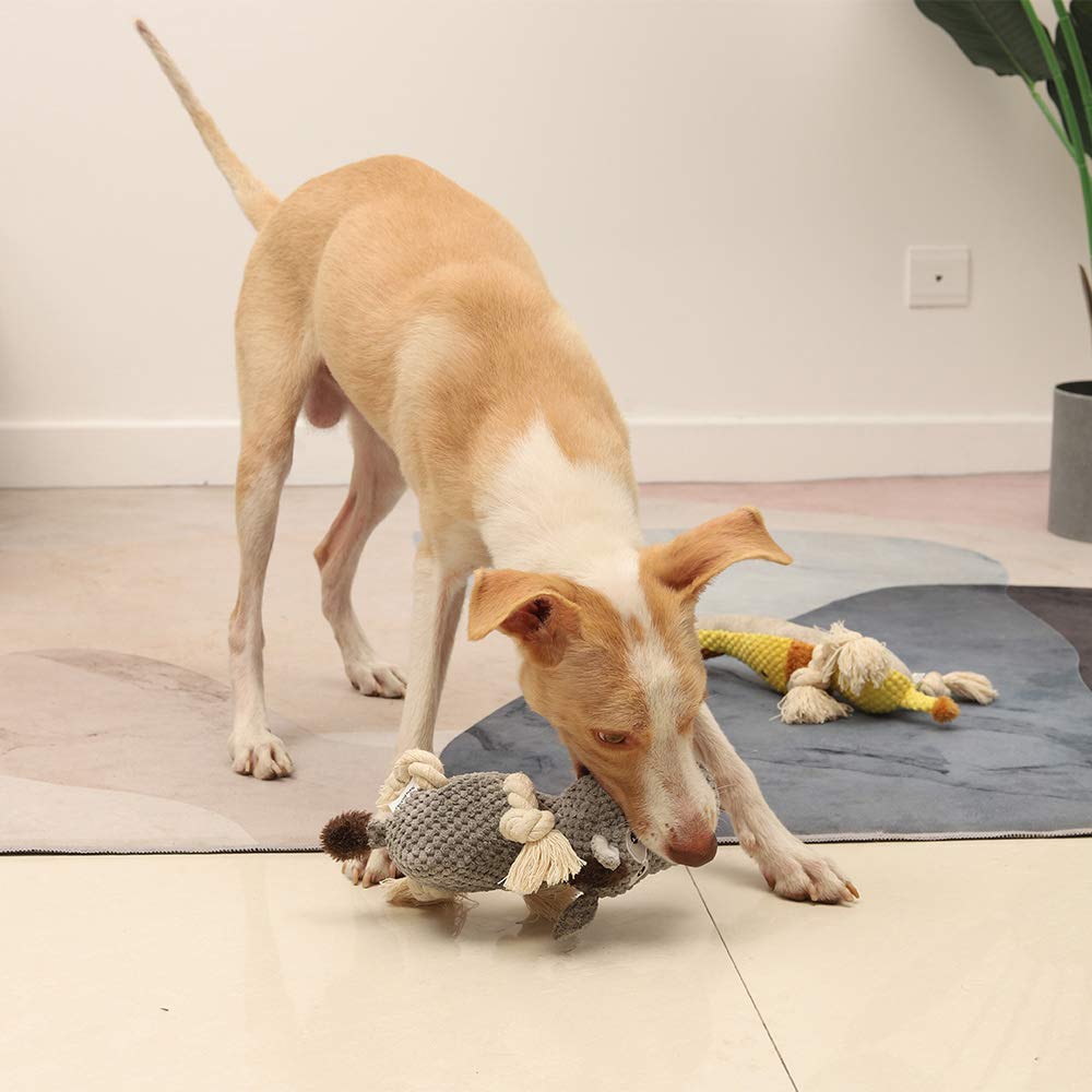 Sedioso Large Dog Squeaky Toy – Plush Stuffed Animal Donkey for Puppies, Small, Medium & Large Dogs, Durable Pet Chew & Play Toy (Grey)