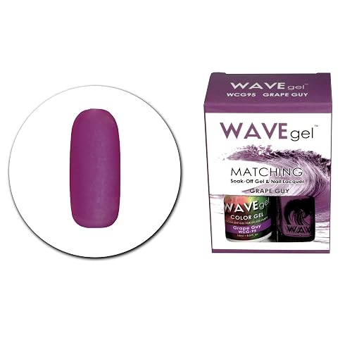 WAVEGEL Soak-0ff Gel & Nail Lacquer Matching Duo Set - Grape Guy - WCG95-95 I 0.5 Oz Beauty & Personal Care WAVE gel
