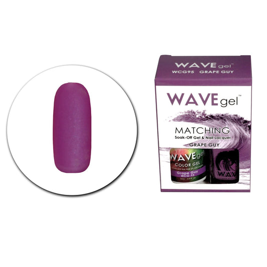 WAVEGEL Soak-0ff Gel & Nail Lacquer Matching Duo Set - Grape Guy - WCG95-95 I 0.5 Oz Beauty & Personal Care WAVE gel