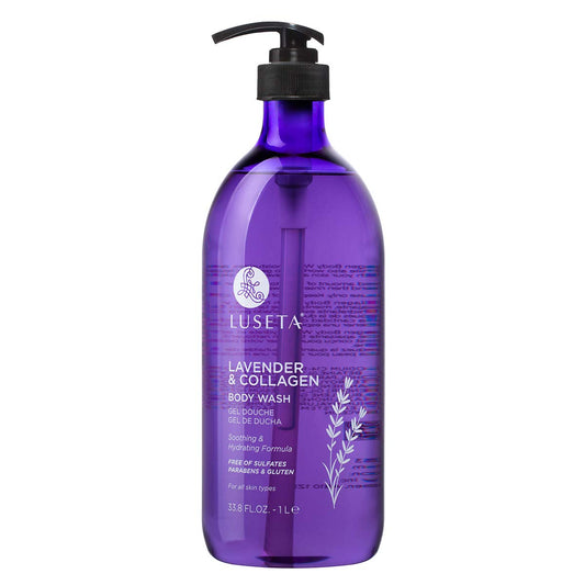 Luseta Lavender and Collagen Body Wash 33.8oz, Lightly Scented Daily Moisturizing Body Cleanser to Soothe & Relax Beauty & Personal Care L LUSETA