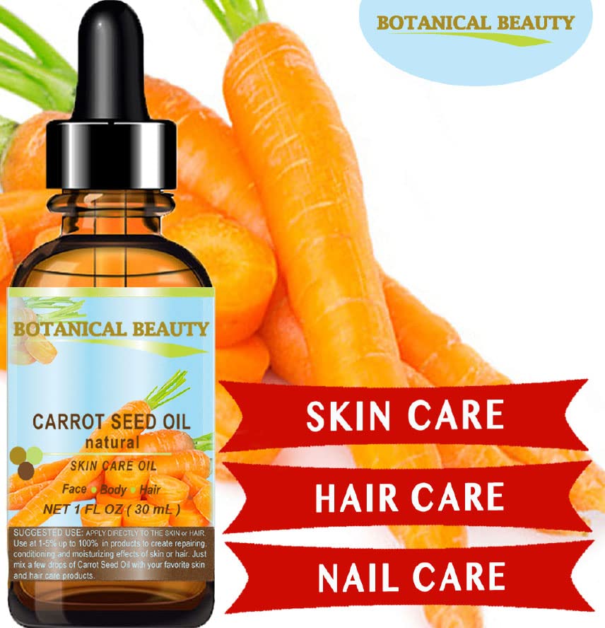 CARROT SEED OIL 100 % Natural Cold Pressed Carrier Oil. 2 Fl.oz.- 60 ml. Skin, Body, Hair and Lip Care. "One of the best oils to rejuvenate