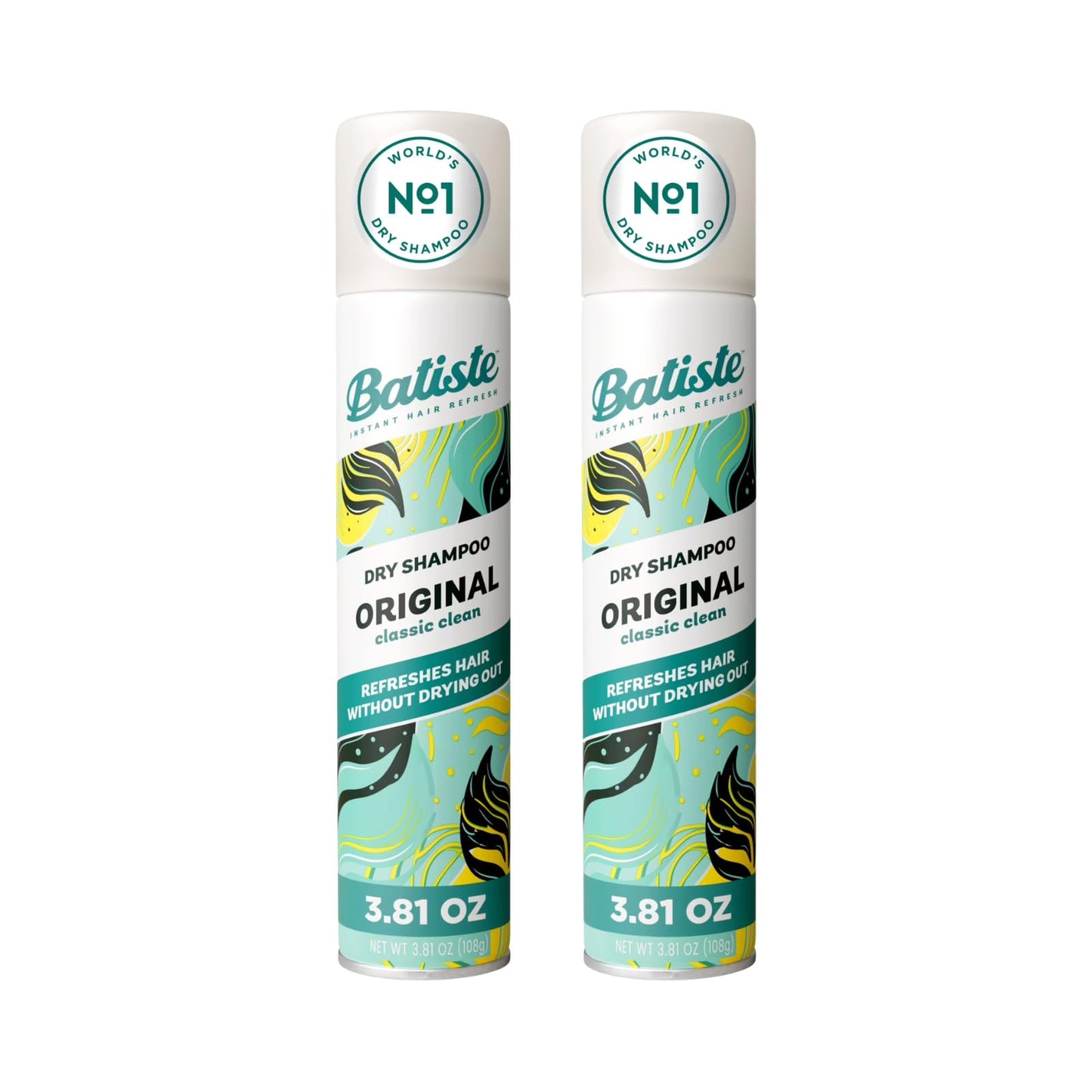 Batiste Original Dry Shampoo, Absorbs Oil & Grease, Classic Clean Scent, 3.81 oz. (Pack of 2) Beauty and Personal Care Batiste