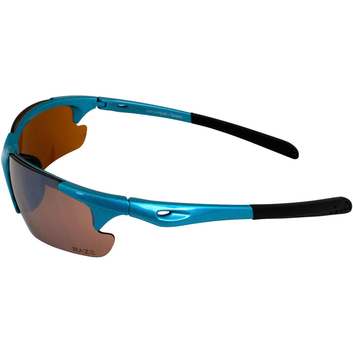 Raze Eyewear Peak Sport Frameless Sunglasses Metallic Turquoise Frame High Definition HD Lens