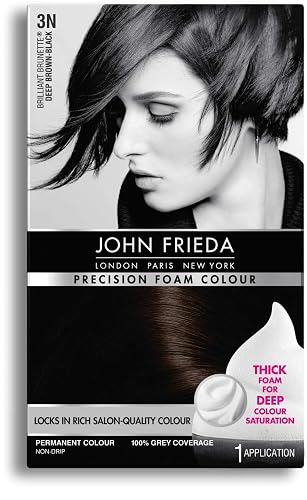 John Frieda Precision Foam Color Permanent Color, 3N Brilliant Brunette Deep Brown-Black 1 applicati