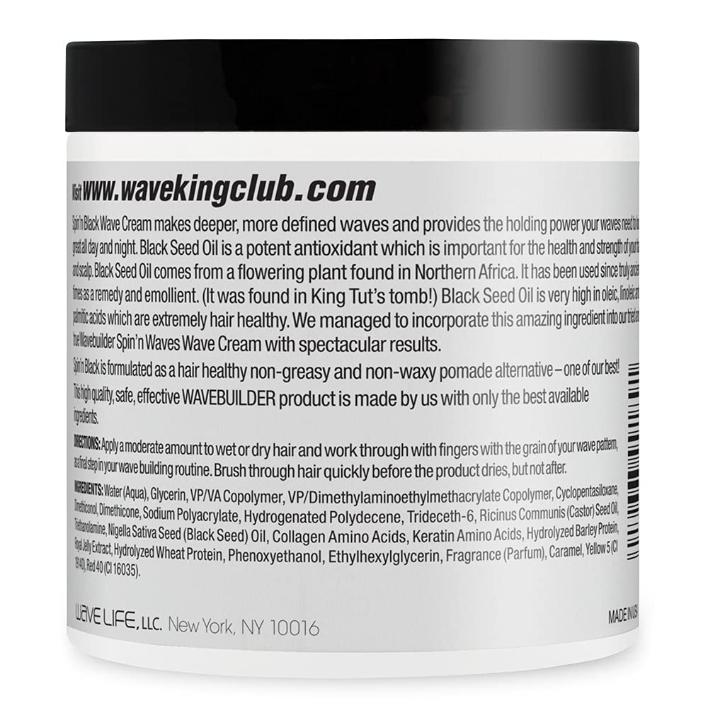 Wave King x Wavebuilder Spin'n Black Black Seed Oil Wave Cream