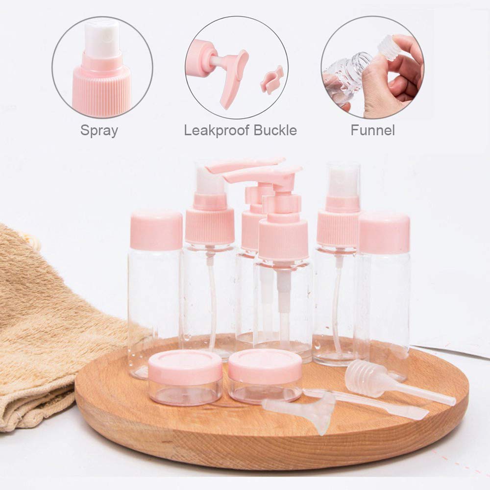 Vitog Travel Bottles Kit, TSA Approved Leak Proof Portable Toiletry Containers Set, Clear PET Flight Size Cosmetic Containers for Lotion, Shampoo