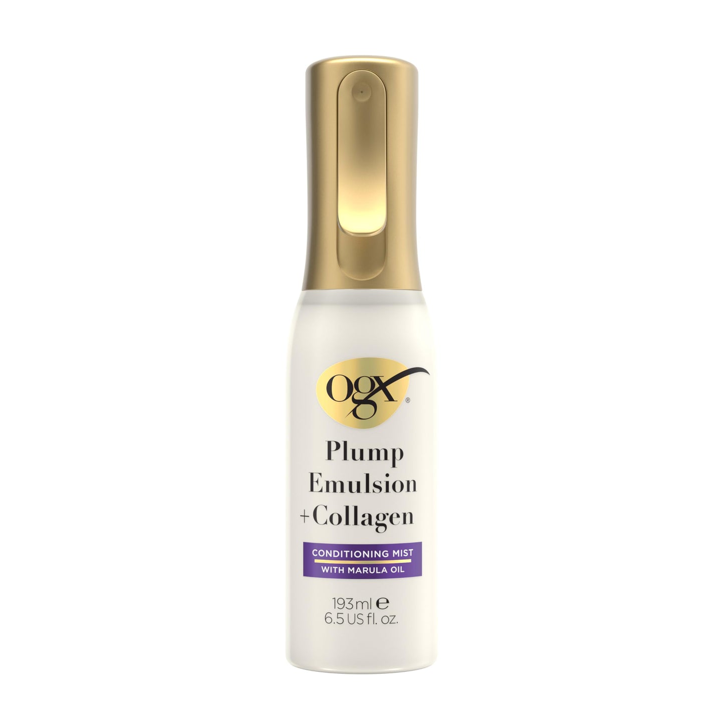 OGX Plump Emulsion + Collagen Conditioning Hair Mist, Volumizing Hair Spray with Marula Oil for 3x Plumper Hair* for up to 72 Hours Without the