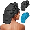 ELEBOX 2 Pack Premium Collection Super Jumbo Shower Cap Extra Large Shower Caps for Braids Shower Bonnets Women Waterproof Hair Caps for Spa Salon