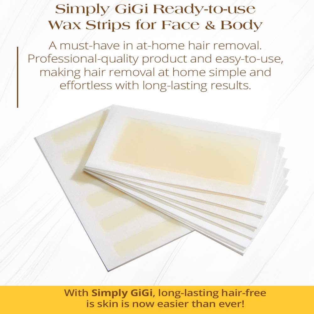 Simply GiGi Ready-to-Use Hair Removal Kit - 12 Face Strips and 6 Body Strips
