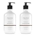 Deep Steep High Shine Coconut Oil Shampoo & Conditioner, 17 oz - Moisturizing Shampoo with Aloe Vera, Argan Oil, Rice Protein - Sulfate-Free, Vegan