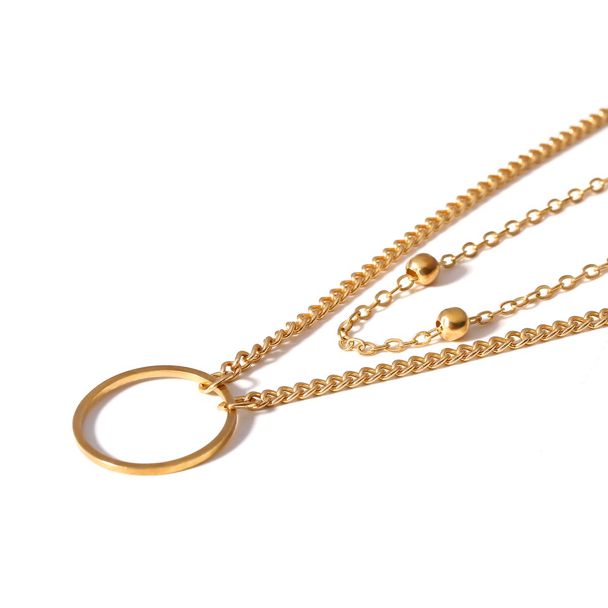 DOUBNINE Dainty Necklace Ring Layered Choker Sets Boho Simple Everyday Jewelry Women Fashion