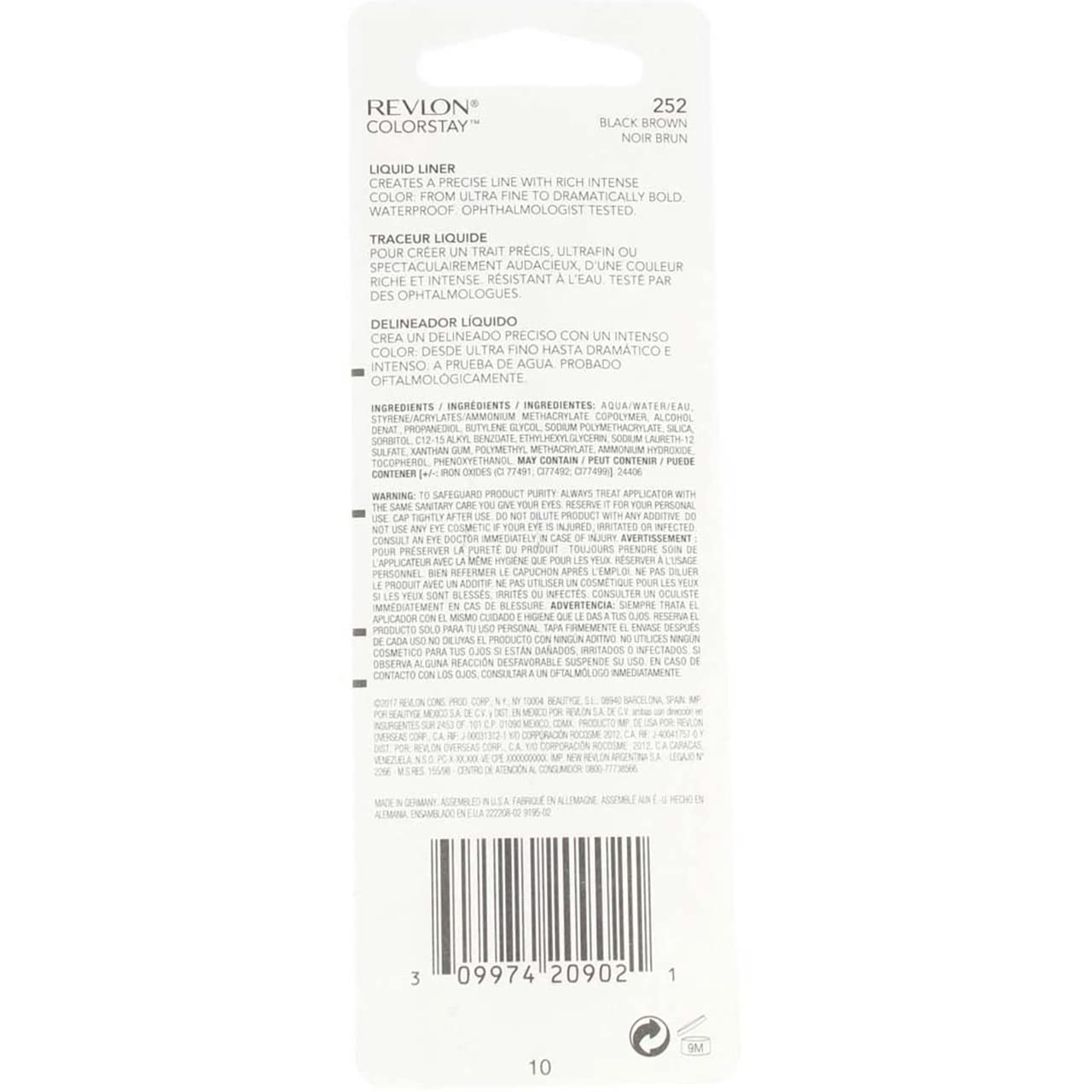 Revlon ColorStay Liquid Liner Eye Makeup, Black-Brown [252], 0.08 oz (Pack of 7)