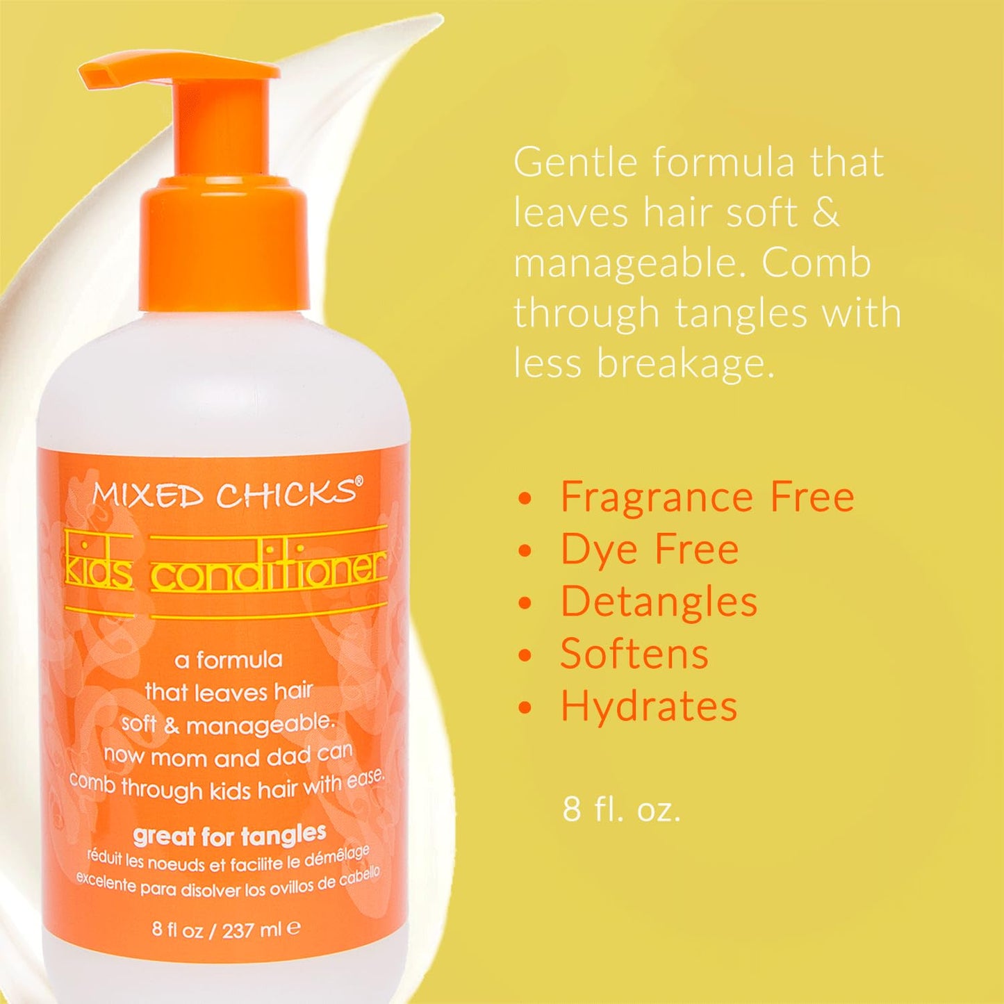 Mixed Chicks Kid's Quad Pack - Shampoo, Conditioner, Leave-in Conditioner, Tangle-Tamer, 8 fl.oz (Pack of 4)