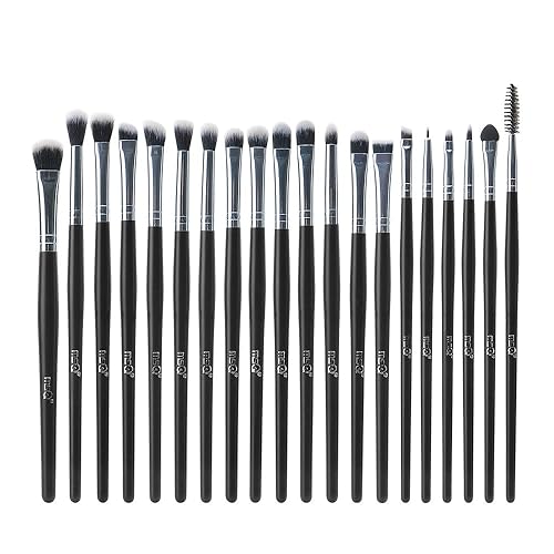 MSQ Eyeshadow Brushes Set 20pcs Makeup Eye Brushes Eyeshadow Blending Brush Eyebrow Eyeliner Lip Brush Beauty Brushes-Black