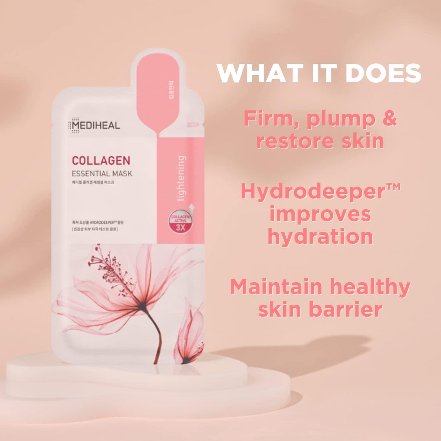 MEDIHEAL Official Best Korean Sheet Mask - Collagen Essential Face Mask 10 Sheets Lifting and Firming For All Skin Types Value Sets Beauty and Personal Care MEDIHEAL