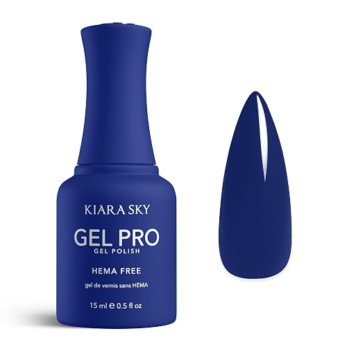 KIARA SKY Gel Pro HEMA-Free Gel Nail Polish | Full Coverage, 28+ Day Wear, Self-Leveling, UV/LED Soak-Off, 0.5 fl oz | Dodge Her Blues #133 Beauty & Personal Care KIARA SKY