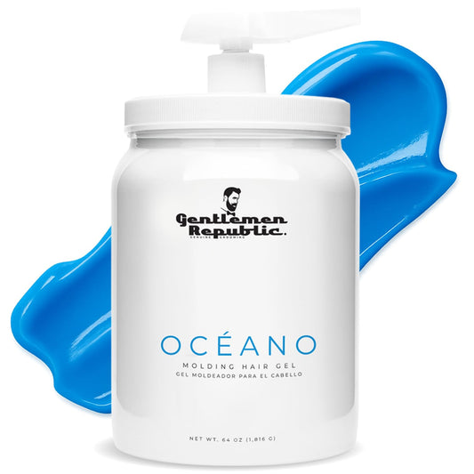 Gentlemen Republic Oceano Men's Hair Gel 64oz with Pump - Strong Touchable Hold and High Shine Styling Gel for Hair, 100% Alcohol-Free Professional Beauty & Personal Care Gentlemen Republic