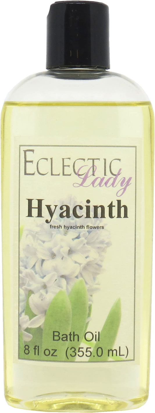 Hyacinth Bath Oil, Scented Body Oil, Relaxing Bathing Oil, 8 oz Beauty and Personal Care Eclectic Lady
