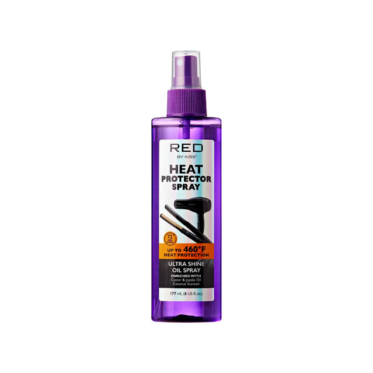 Red by Kiss Heat Protector Ultra Shine Oil Spray - Thermal Protection up to 460°F, Anti-Frizz, Hydration, and Strength for Hair (6 Fl Oz) - Style
