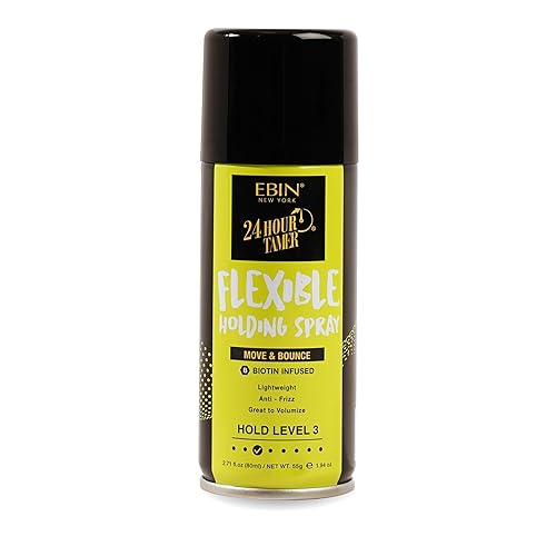 EBIN NEW YORK 24 Hour Tamer Flexible Holding Spray - Move & Bounce 1.94oz/ 80ml | Tames Frizz & Flyaway, Gives High Shine & Volume, All Day Hold