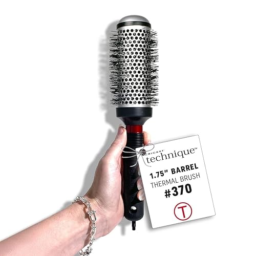 Cricket Technique Thermal Hair Brush #370 1.75” for Blow-Drying, Curling, and Styling - Heat-Retaining Barrel with Anti-Static Tourmaline Bristles