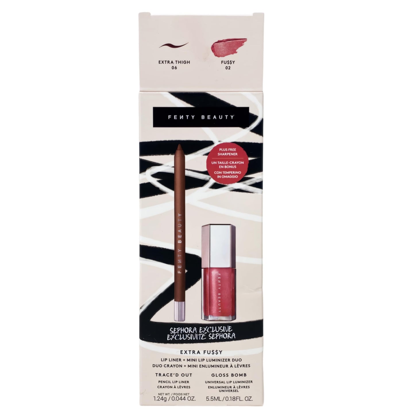 FENTY BEAUTY Extra FuSSy Lip Liner + Mini Lip Luminizer Duo - 06 Extra Thigh / 02 FuSSy