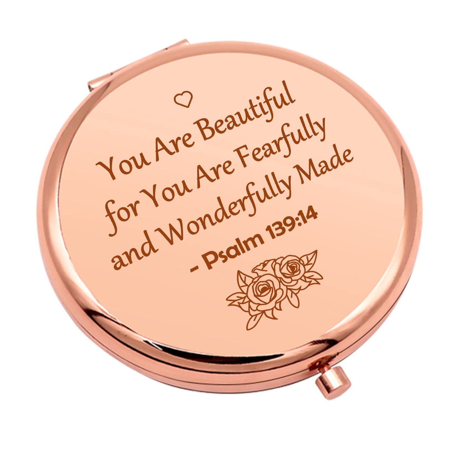 Inspirational Christian Gifts Verse Religious Gifts for Girls Sister Friends Encouragement Baptism Gift Compact Makeup Mirror for Her Motivational
