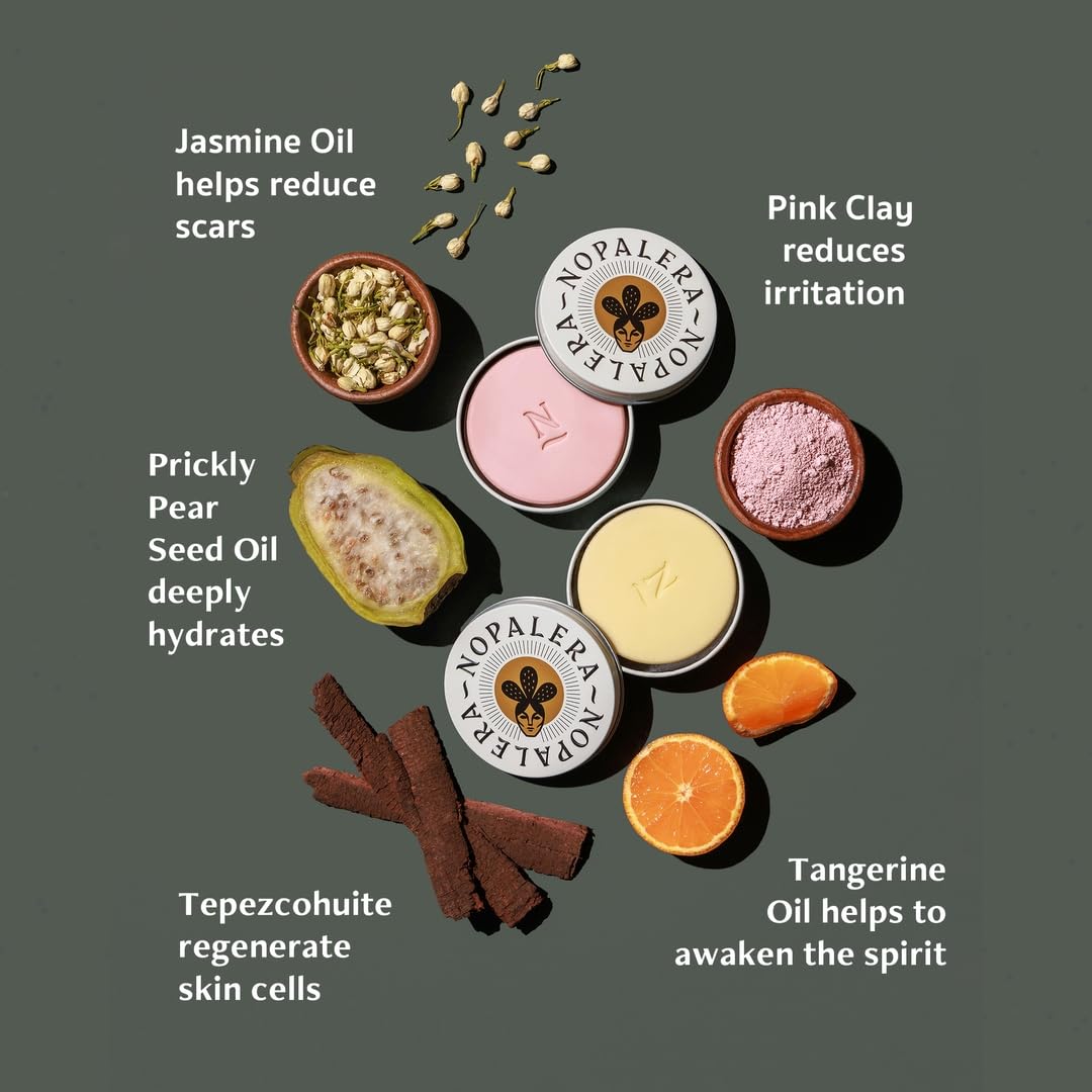 Nopalera Botanical Lotion Bar - Plant-Based Cactus Moisturizer with Prickly Pear Oil & Tangerine Oil, Deeply Moisturizing, Vegan, Natural Citrus