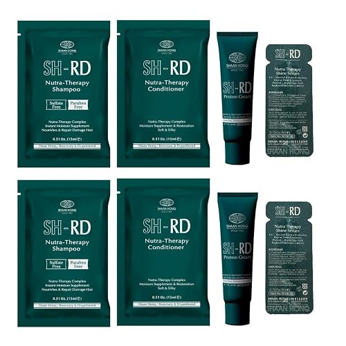 SH-RD Gentle Nourish Kit for Travel & Trial | Sulfate-Free Shampoo, Conditioner, Protein Cream, Shine Serum | Daily Hair Care Routine Set in Hotel Beauty & Personal Care SH-RD