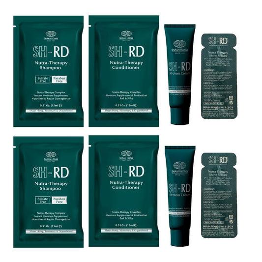 SH-RD Gentle Nourish Kit for Travel & Trial | Sulfate-Free Shampoo, Conditioner, Protein Cream, Shine Serum | Daily Hair Care Routine Set in Hotel Beauty & Personal Care SH-RD