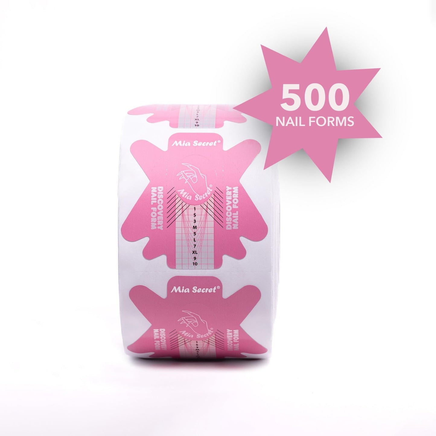 Mia Secret Discovery Nail Form, 500 PCS - Acrylic Nail Forms, Acrylic/UV Gel Nail Extension Forms - Guide Stickers Beauty & Personal Care Mia Secret