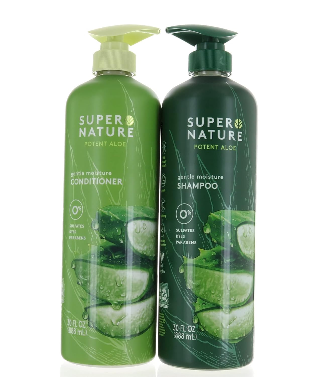Super Nature Shampoo and Conditioner Set - Sulfate Free, Paraben Free Hair Care Duo Hydrating & Nourishing Formula with Aloe for Dry, Damaged, Curly