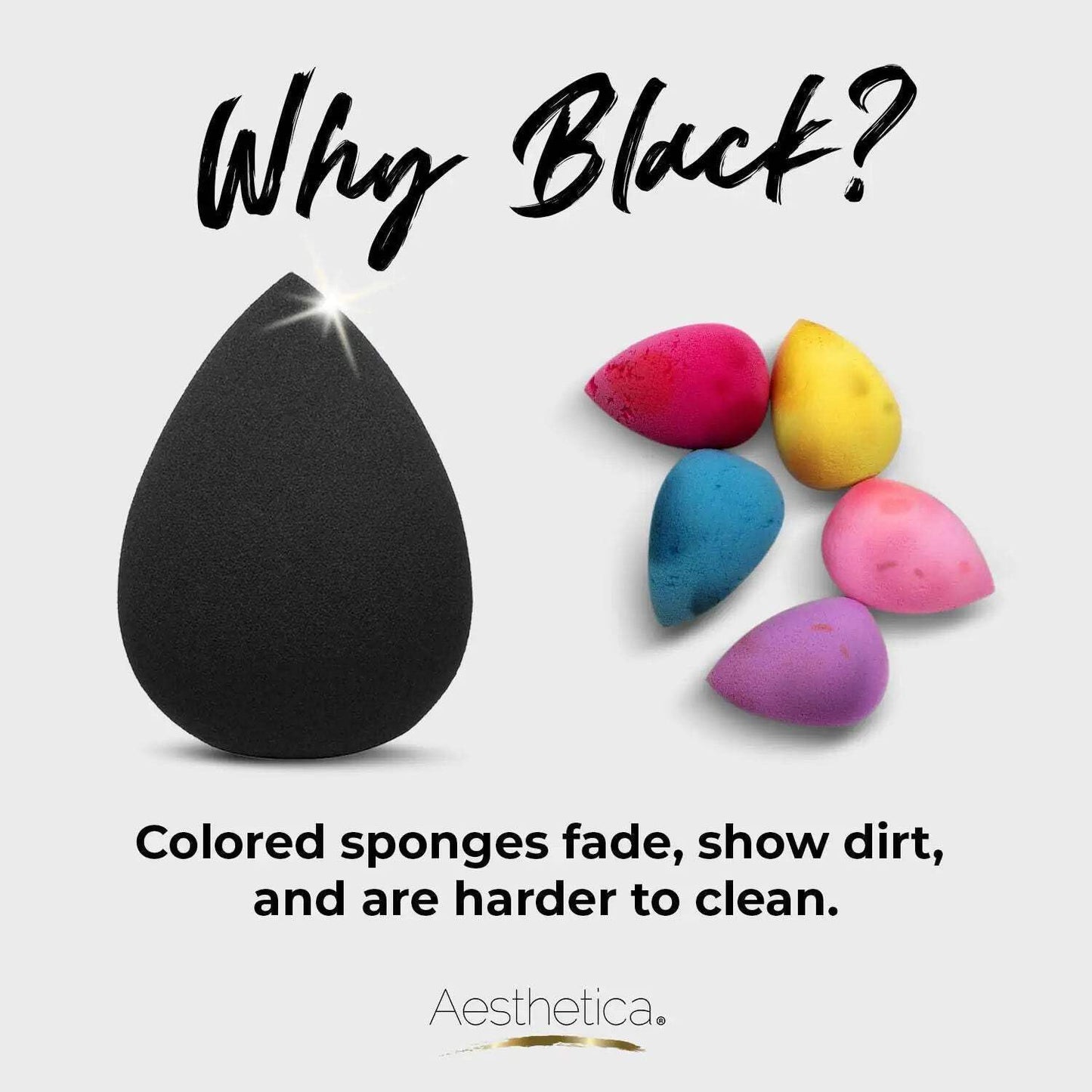 Aesthetica Cosmetics Beauty Sponge Blender - Latex Free and Vegan Makeup Sponge Blender - For Powder, Cream or Liquid Application - One Piece Make Up Beauty and Personal Care Aesthetica