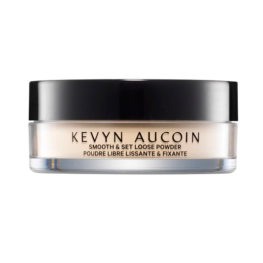 Kevyn Aucoin Smooth & Set Loose Powder with Puff: Universal shade, all skin types & tones. Sheer, lightweight, blends well, blurs imperfections